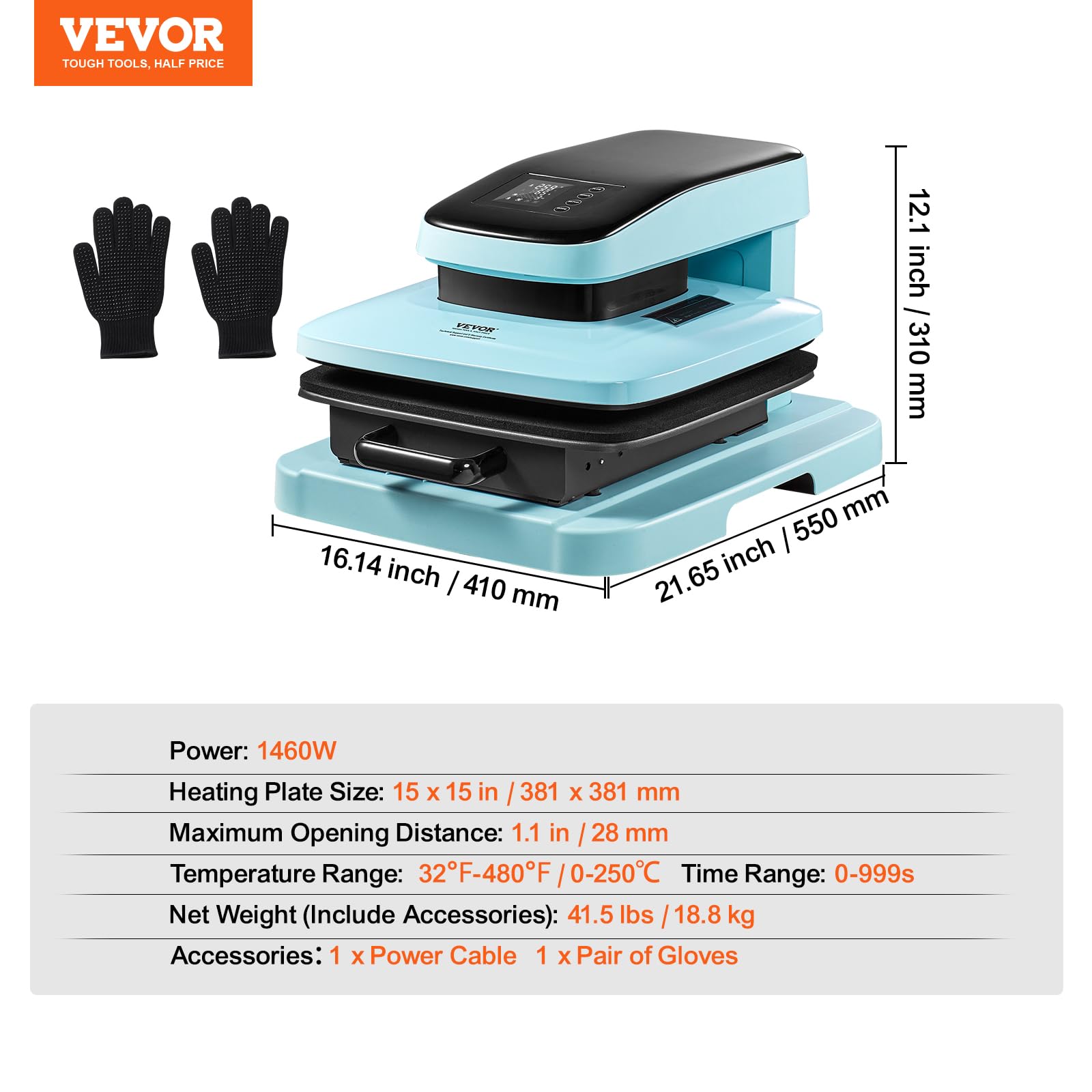 VEVOR 15x15 Auto Heat Press Machine for T-Shirts, Sublimation & Heat Transfer - Fast & Even Heating with Auto Press & Release - Perfect for DIY Projects, Custom Apparel & Small Business Printing