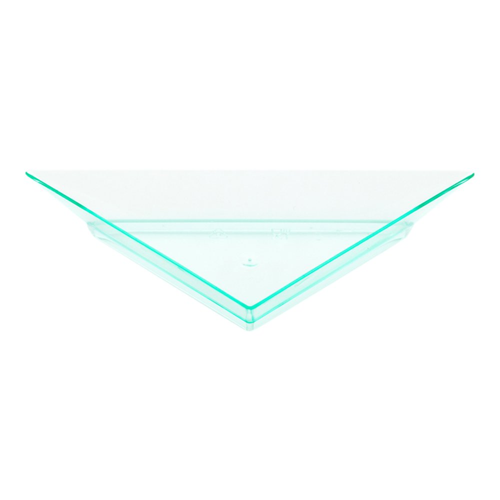 100-Pack 4x2 Inch Disposable Mini Appetizer Plates | Triangle Plastic Dessert Plates for Parties, Catering & Events - Perfect for Hors D'oeuvres, Samples, Snacks & Finger Foods (Seagreen)