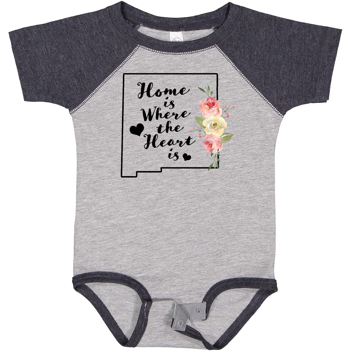 Inktastic New Mexico Home is Where The Heart is Watercolor Baby Bodysuit - Soft Cotton Infant Onesie for Newborns, Cute Gift for Baby Showers & Family Photos