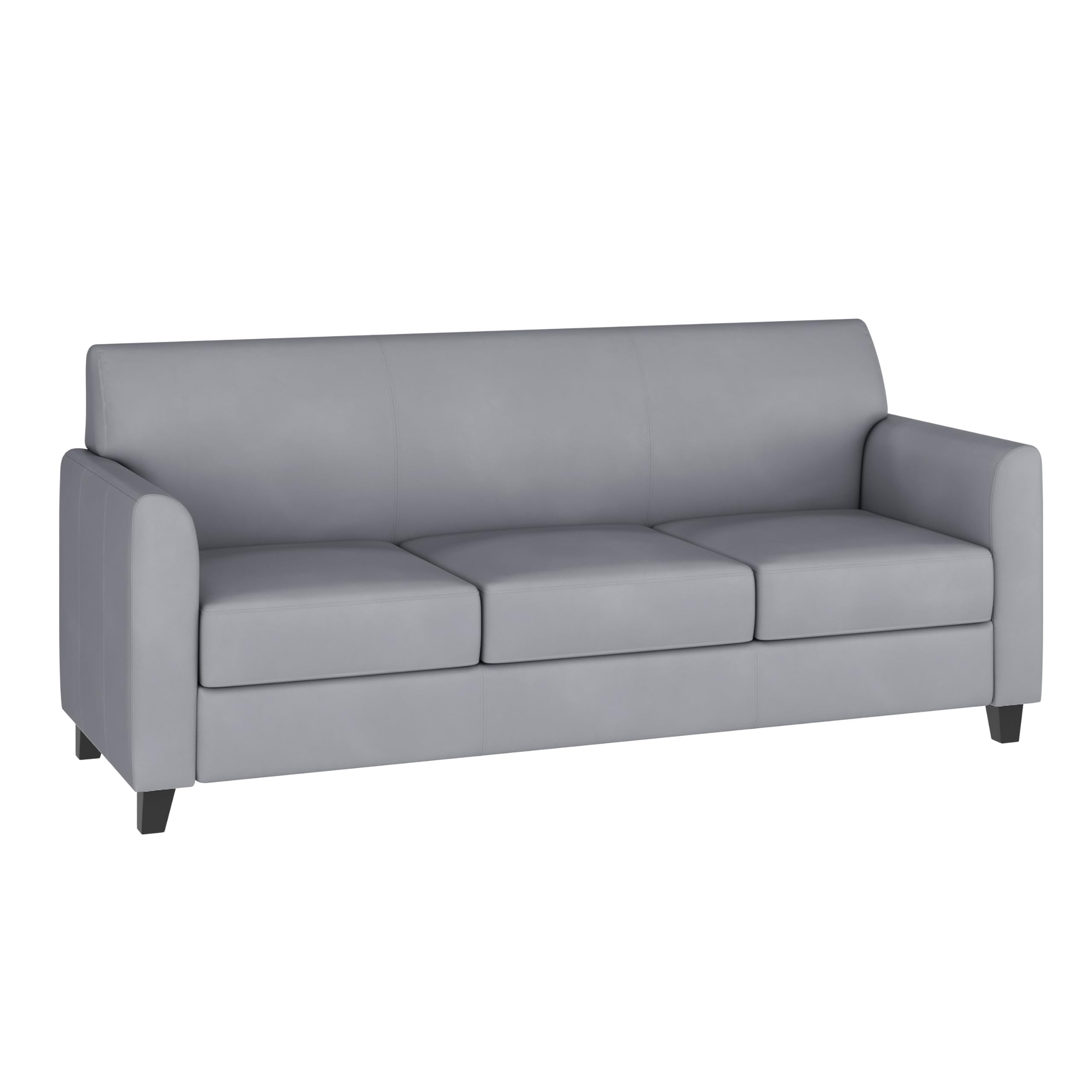 Flash Furniture HERCULES Diplomat Series Gray LeatherSoft Sofa - Luxurious Comfort for Living Room, Office or Lounge - Durable & Stylish Leather-Like Upholstery