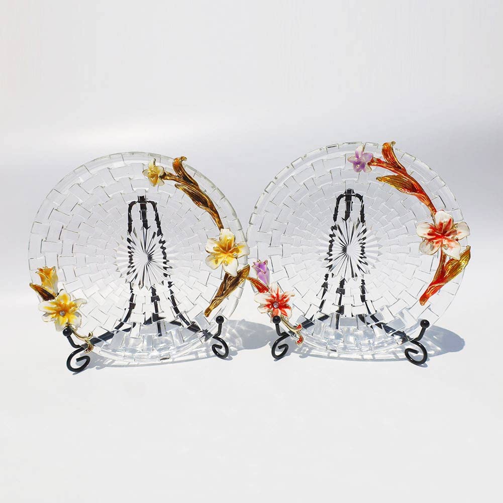 6 Inch Lily Yellow Tea Cup Saucers - Coasters for Drinks, Dessert Plates, Salad Dishes & Glass Cake Stand - Cute Mini Plates for Tea Parties, Afternoon Snacks & Home Decor