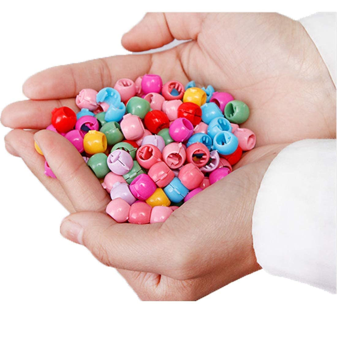 AKADO Mini Beads Hair Claw Clip - Colorful Plastic Hair Accessories for Women & Girls (30 Pack) - Cute Round Hair Clips for School, Parties & Everyday Styling