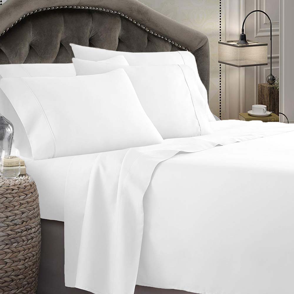 1800 Series Premium Microfiber Sheet Set - White King Single Bed Size | Ultra Soft, Breathable & Wrinkle-Free Bedding for Comfortable Sleep