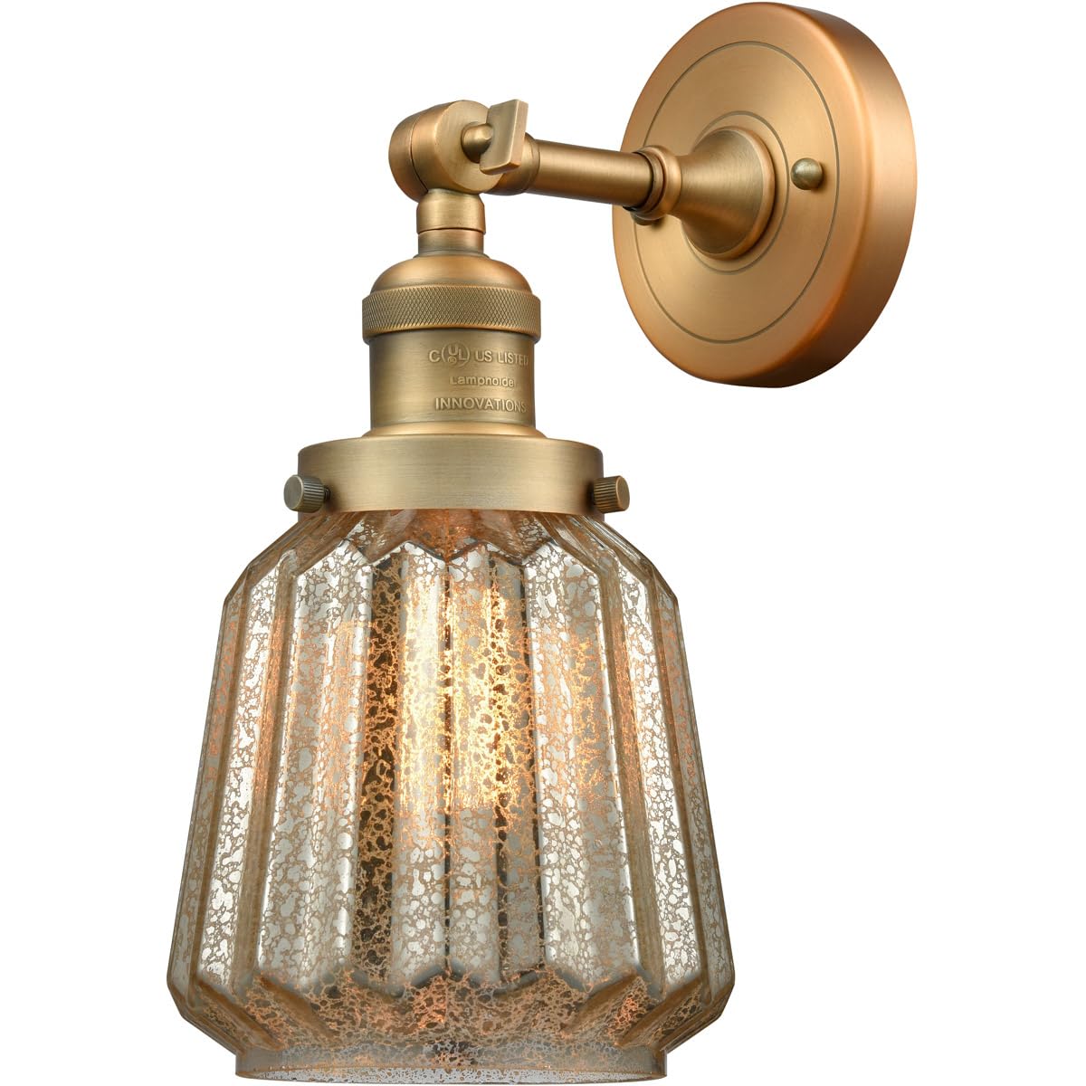 Innovations 201F-BB-G146-LED Brushed Brass Semi-Flush Mount Ceiling Light Fixture - Modern LED Lighting for Bedroom, Hallway & Kitchen