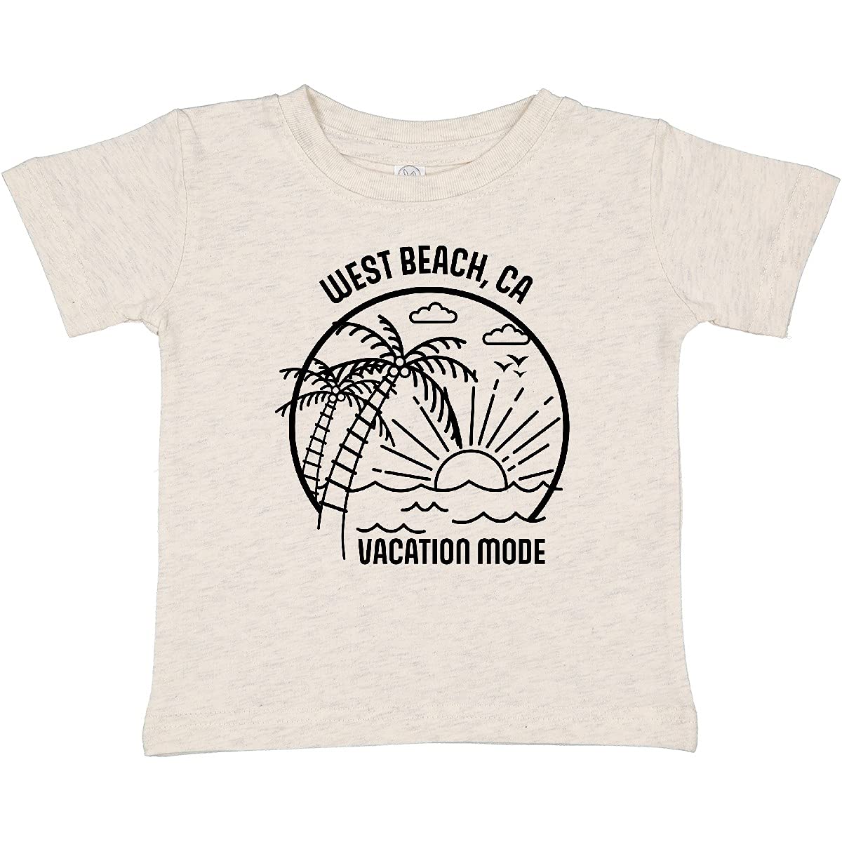 Inktastic Summer Vacation Mode West Beach California Baby T-Shirt - Cute Beach Outfit for Toddlers, Perfect for Family Vacations & Summer Photoshoots