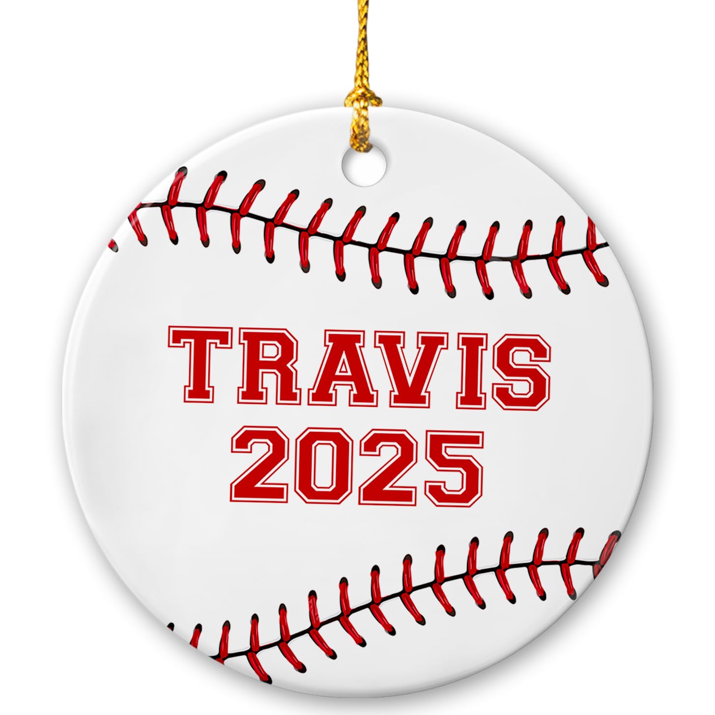 Custom Baseball Christmas Ornament 2025 - Personalized Ceramic Sports Fan Decoration for Xmas Tree | Unique Holiday Gift for Baseball Lovers & Team Spirit Celebration