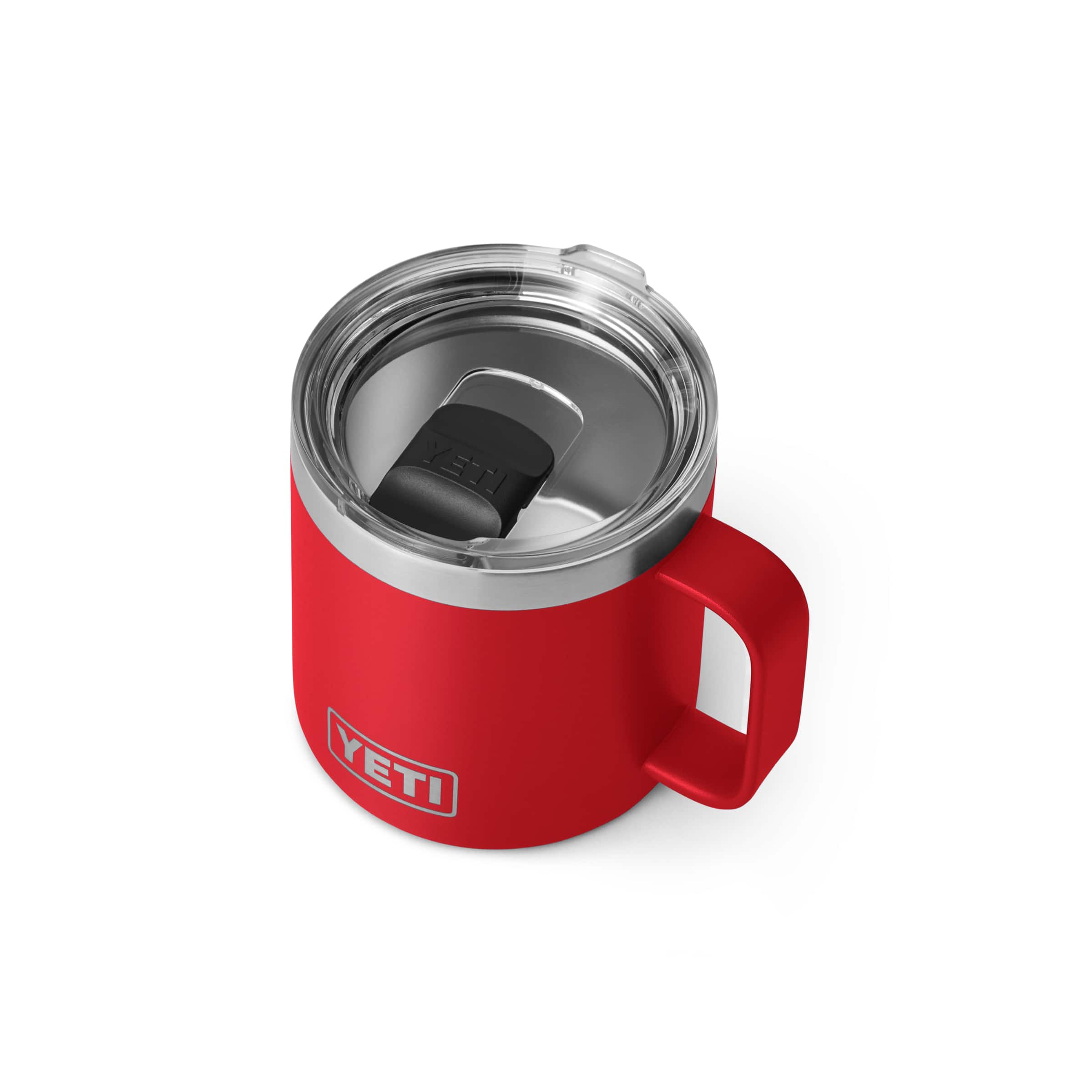 Yeti Rambler 14 oz Stainless Steel Insulated Mug - Rescue Red | Keeps Drinks Hot or Cold for Hours | Perfect for Camping, Hiking & Outdoor Adventures