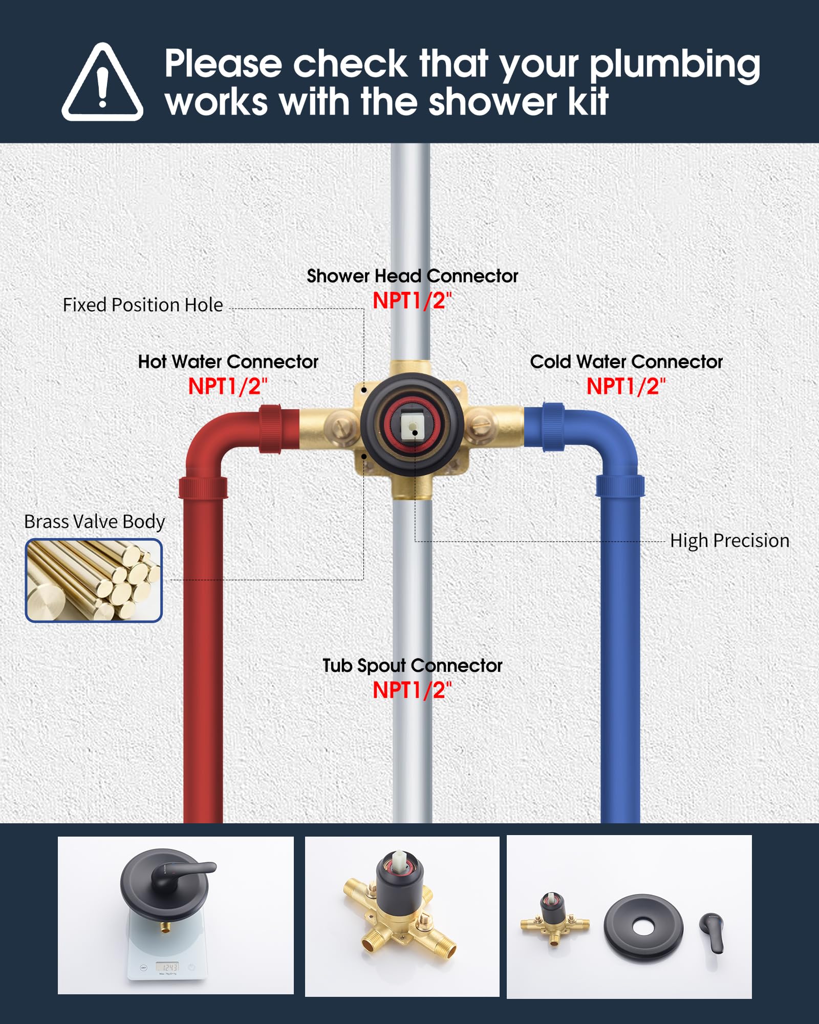Matte Black Shower Tub Faucet Set - 8 Inch Rain Shower Head & Tub Spout - Single Handle Bath & Shower Trim Kit with Rough-In Valve - Perfect for Modern Bathroom Renovations & Spa-Like Showers
