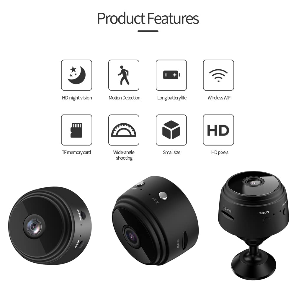 1080p HD Mini WiFi Hidden Camera with Audio - Wireless Nanny Cam for Home Security, Indoor Surveillance, Wide Angle Remote View, Motion Detection & Night Vision | Perfect for Baby Monitoring, Pet Watching & Office Security