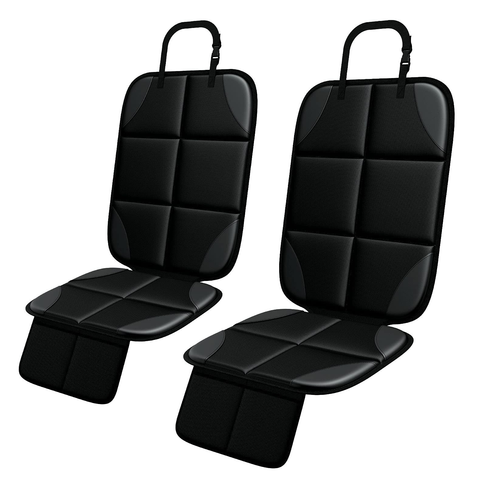 **2 Pack Waterproof Car Seat Protector for Baby & Child - 600D Fabric with 2 Storage Pockets, Crash Test Approved - Perfect for Travel, Daily Commute & Messy Eaters**
