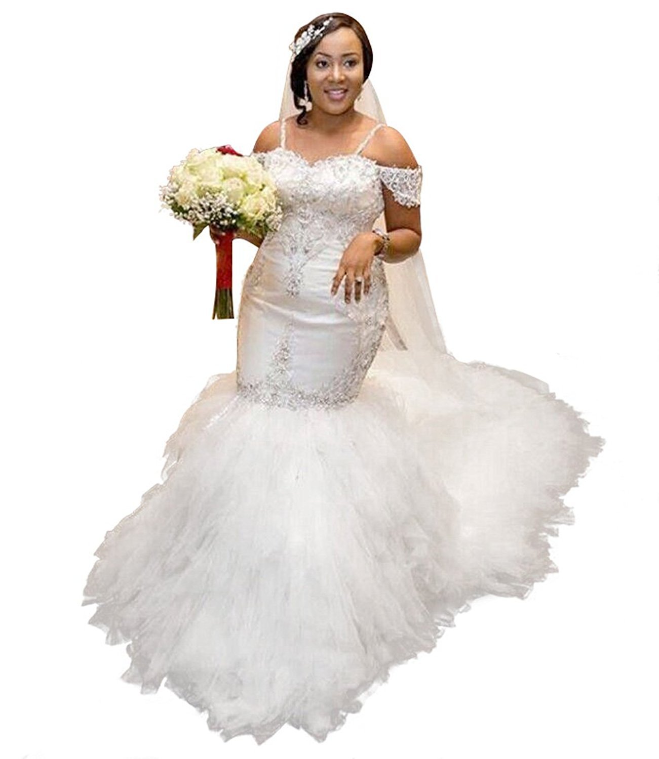Elegant Off Shoulder Lace Wedding Dress for Women - 2024 Sexy Mermaid Bridal Gown in White | Perfect for Beach Weddings, Vow Renewals & Romantic Photoshoots