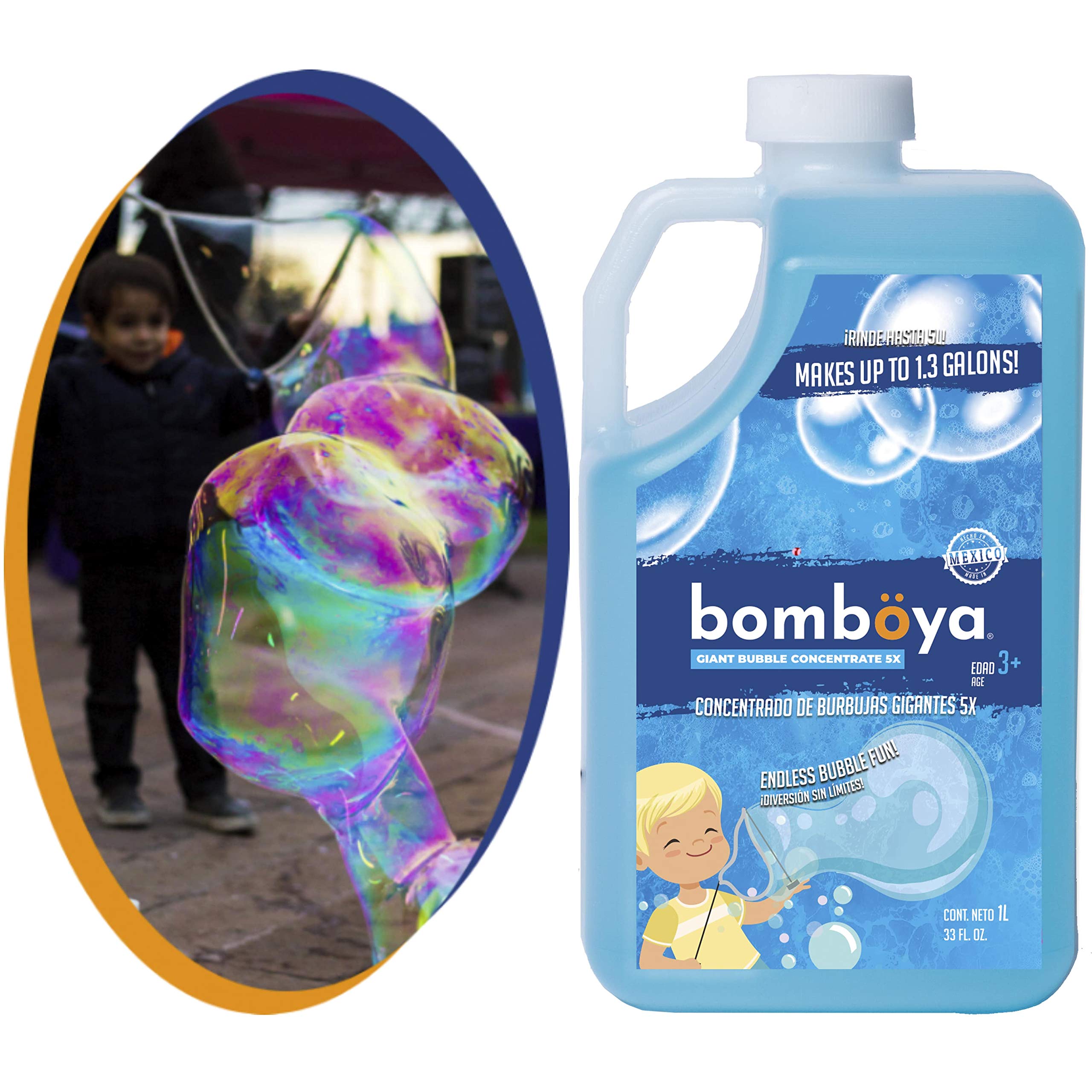Bomböya® Giant Bubble Liquid & Bubble Machine Concentrate 5X (5 Liters) - Premium Bubble Solution for Outdoor Parties, Kids Play, and Bubble Shows