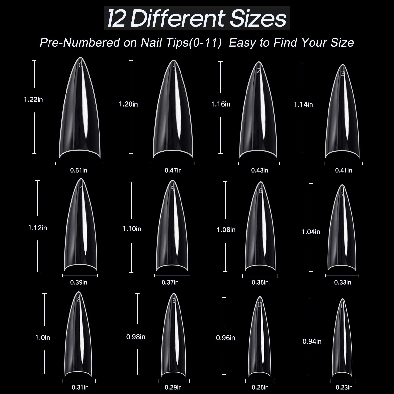 Ranrose 120PCS Short Soft Gel Stiletto Nail Tips - Half Cover False Nails Almond Shape Point Acrylic Sharp Artificial Nails for DIY Manicure | Perfect for Salon, Home Use & Nail Art Enthusiasts