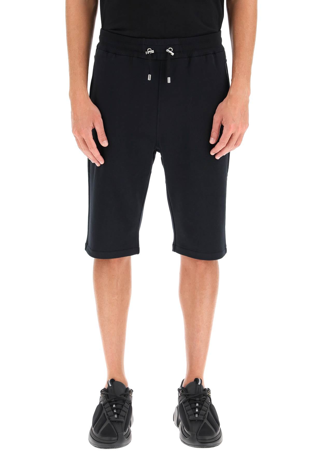 Balmain Logo Flocked Sweatshorts for Men - Comfortable Lounge & Gym Shorts for Casual Wear and Workouts