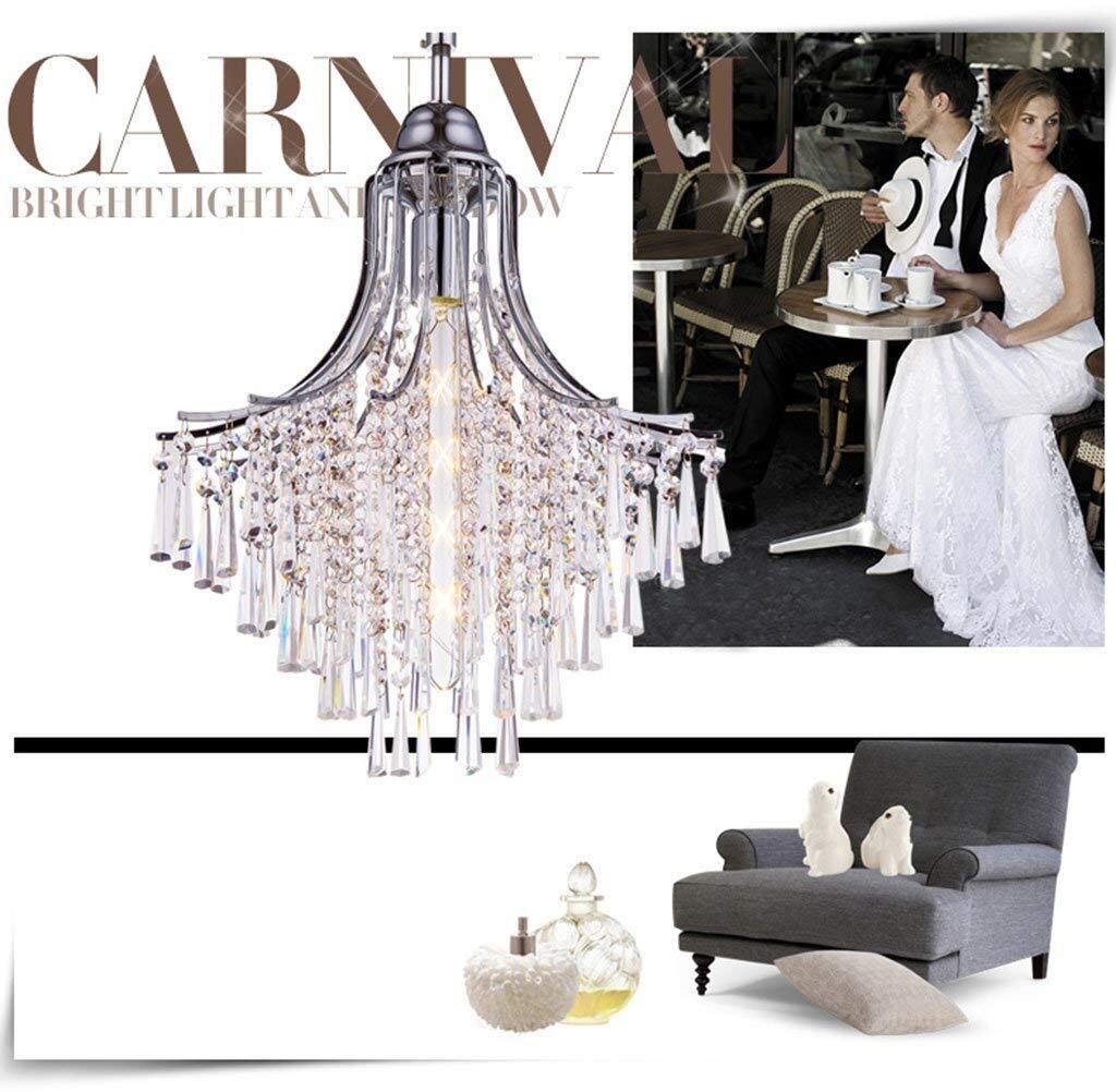 Crystal Chandelier Ceiling Pendant Light - K9 Raindrop Lighting Fixture for Living Room, Bedroom & Restaurant | Modern Hanging Lamp with/without Light Source | Elegant Home & Commercial Decor