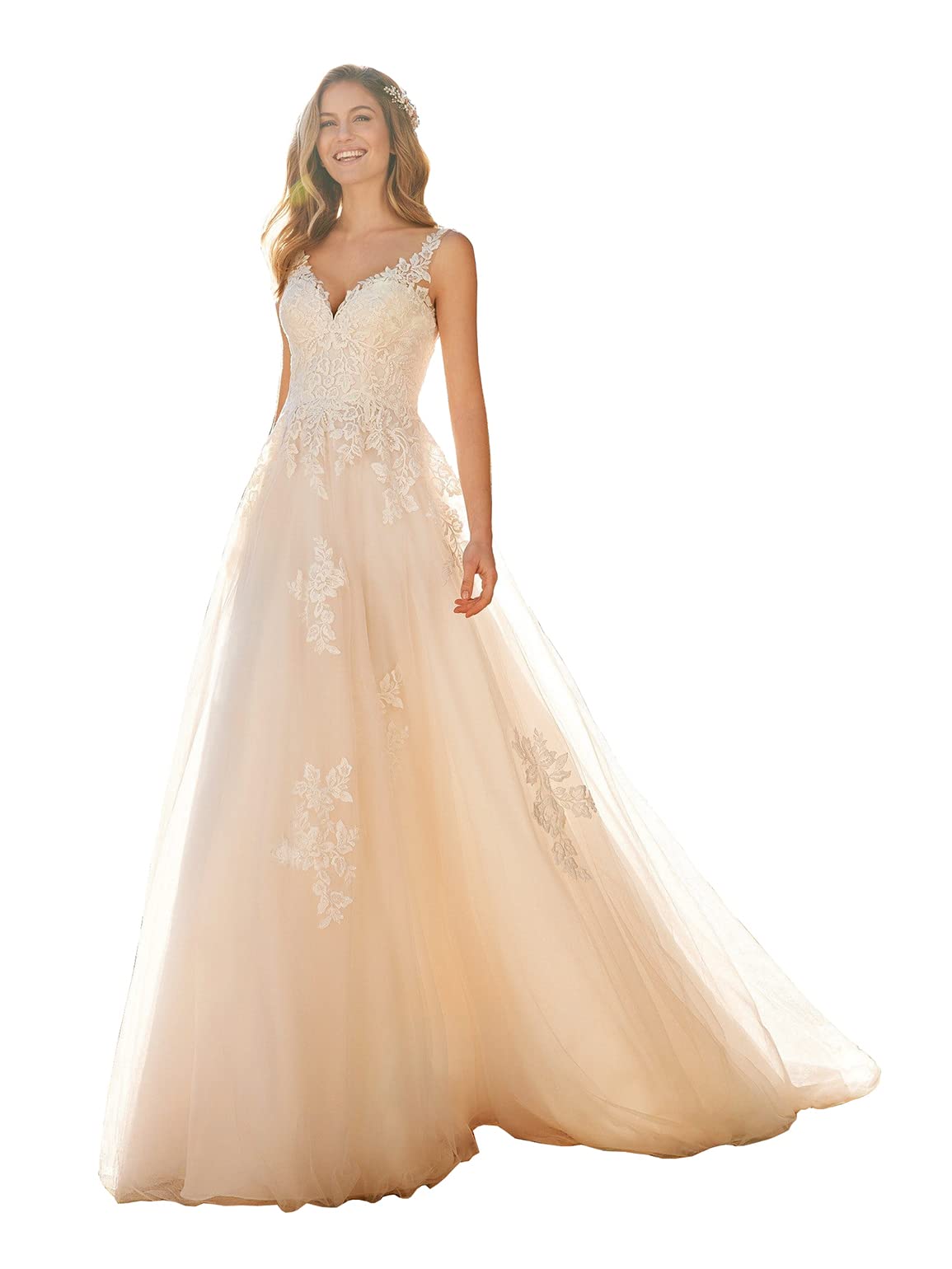 Elegant Lace Mermaid Wedding Dress with Sleeves for Bride 2024 | Long Beach Bridal Gown | Perfect for Beach Weddings, Vow Renewals & Romantic Photoshoots