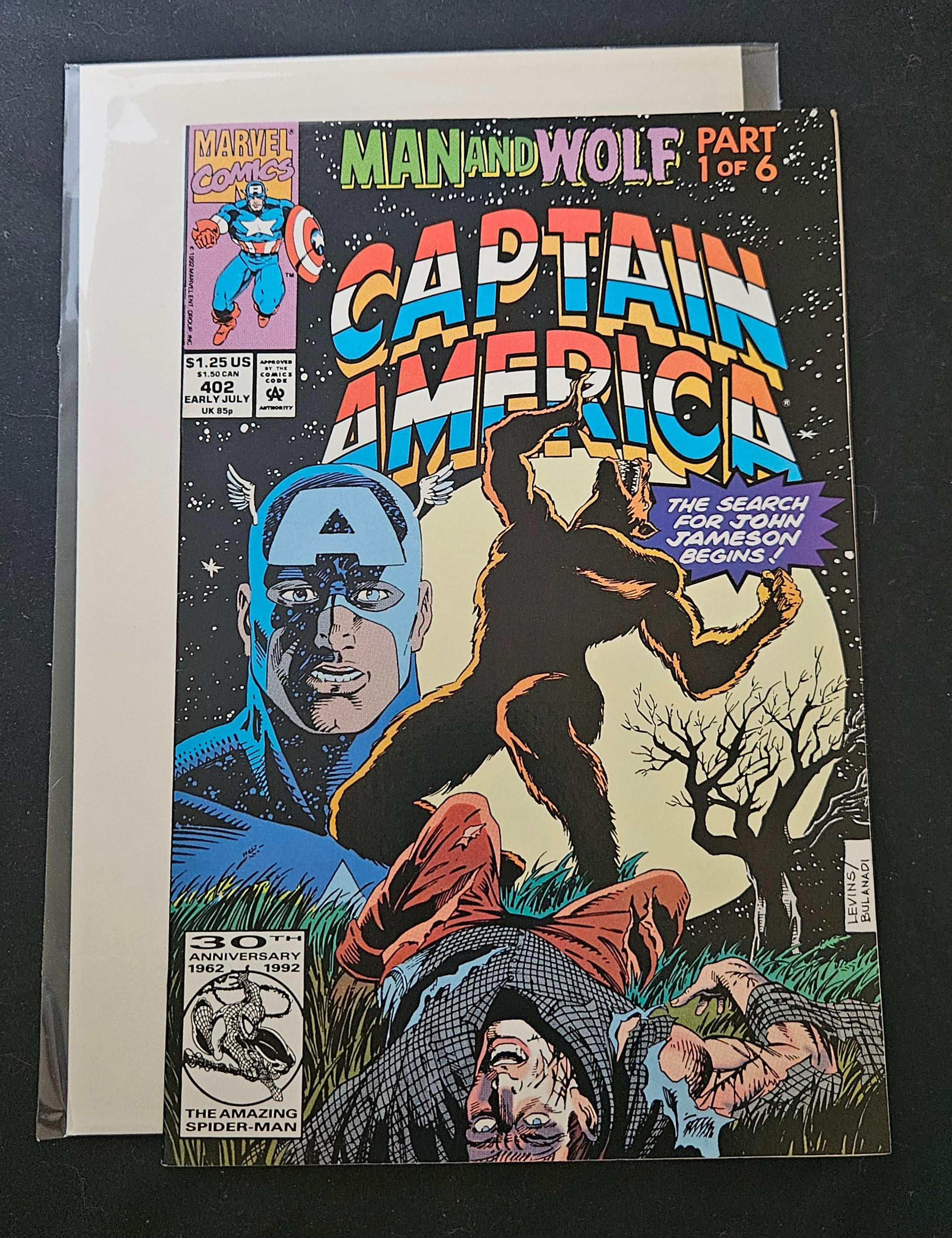 Marvel Captain America #402 Comic Book (July 1992) - Capwolf Key Issue | High Grade Collectible | Perfect for Marvel Fans & Comic Collectors | Display, Investment & Gift Idea