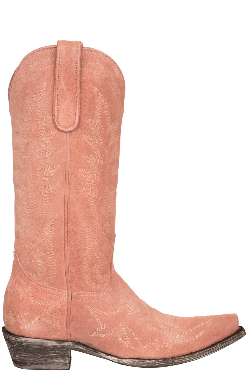 Old Gringo Women's Suede Nevada Cowgirl Boots - Pink Western Booties for Country Dancing, Rodeo & Casual Wear