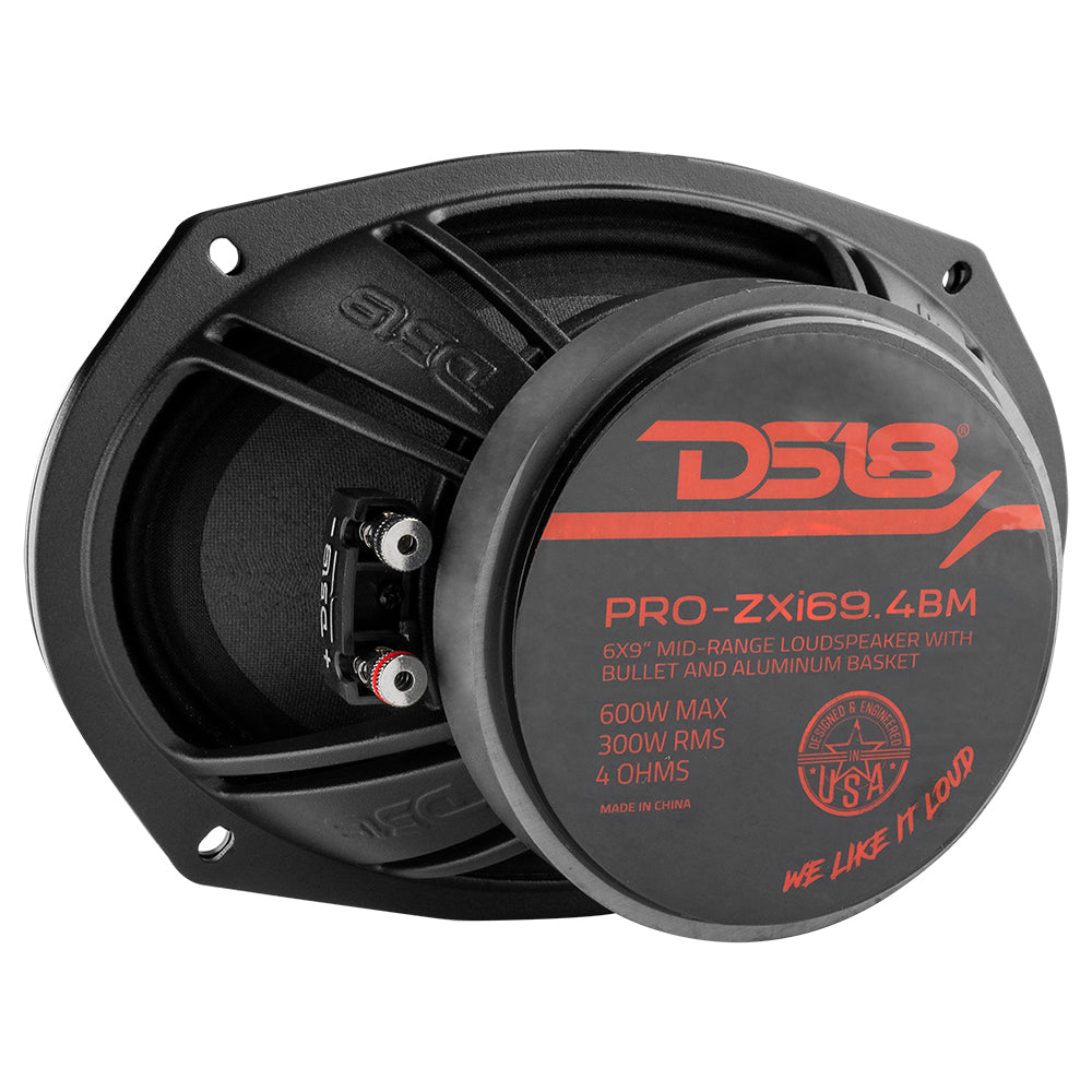 PRO ZXI 6x9 Mid-Range Bullet Loudspeaker with Neodymium/Ferrite Magnets - 300W RMS, 4 Ohm - Perfect for Car Audio & Marine Sound Systems