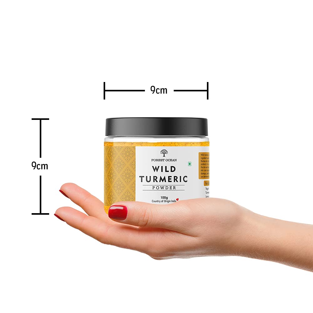 100% Pure & Natural Forest Ocean Wild Turmeric (Kasthuri Manjal) Powder - 100g | Skin Brightening, Whitening & Glow Enhancement | For Face Masks, DIY Beauty & Ayurvedic Skincare