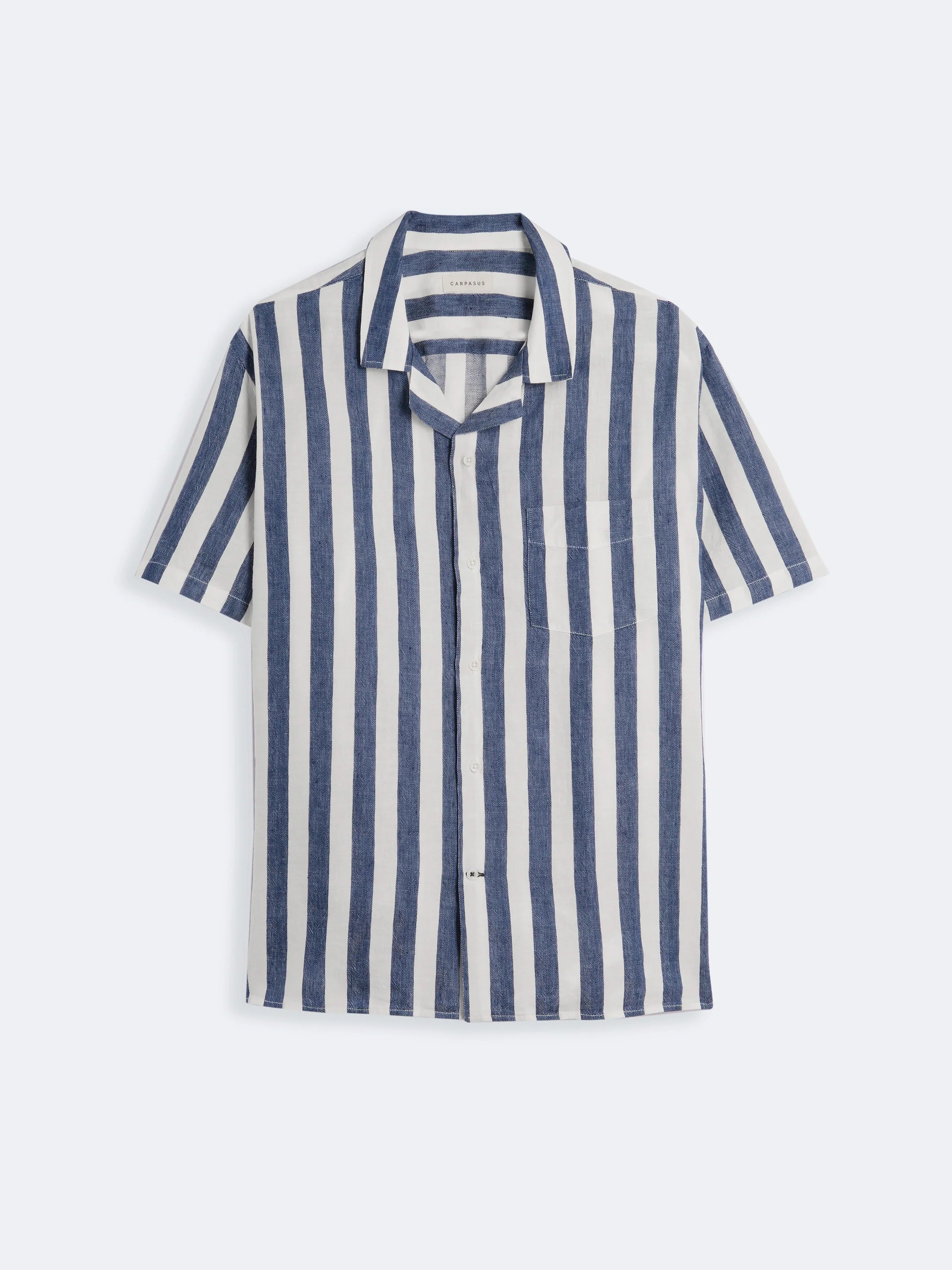 Premium Linen Short Sleeve Shirt for Men - Breathable & Comfortable Casual Wear in Navy Blue - Perfect for Summer Outfits, Beach Vacations, and Relaxed Office Attire