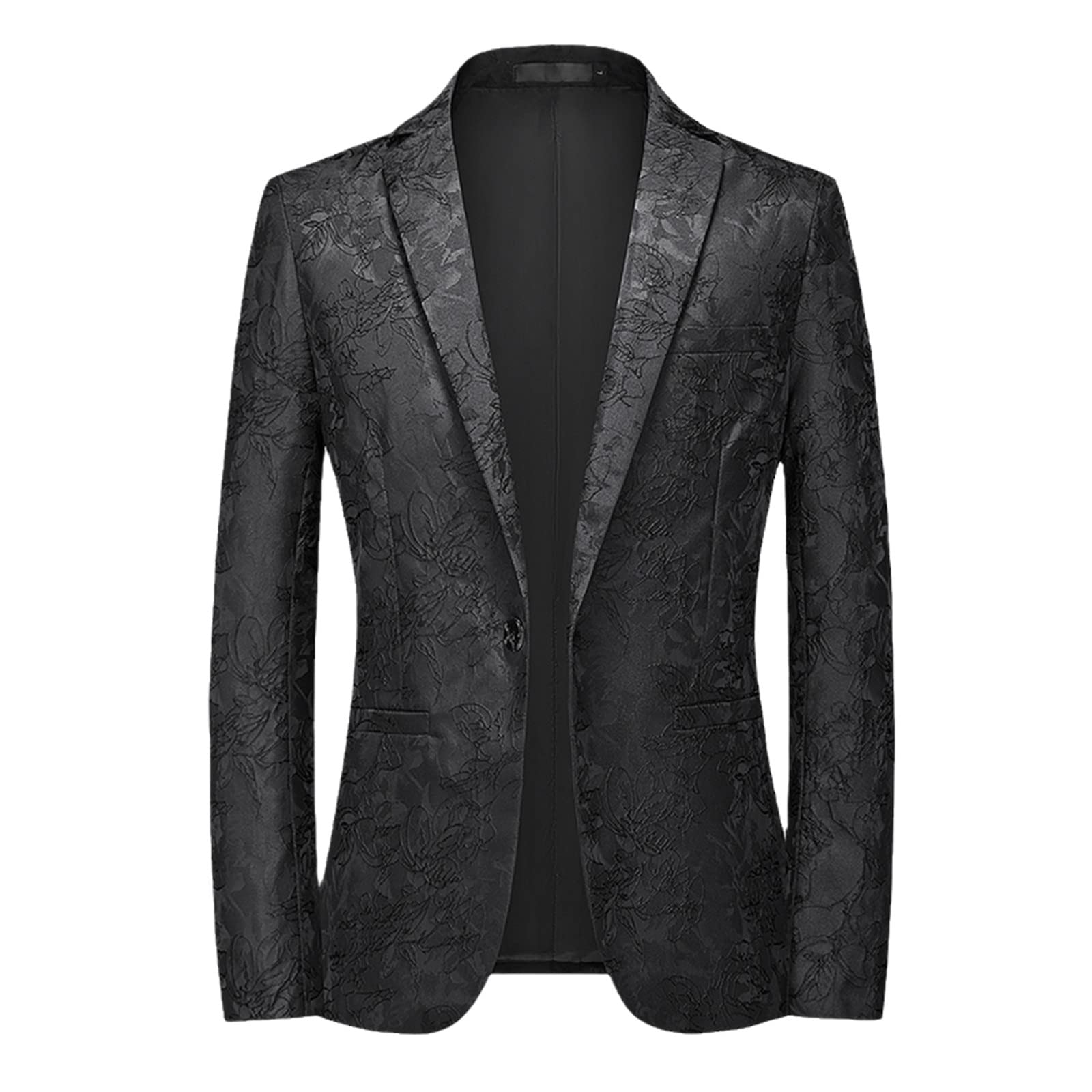 Slim Fit Men's Casual Suit Jacket - Printed Blazer for Business & Wedding - Stylish Formal Wear for Office, Party & Special Occasions