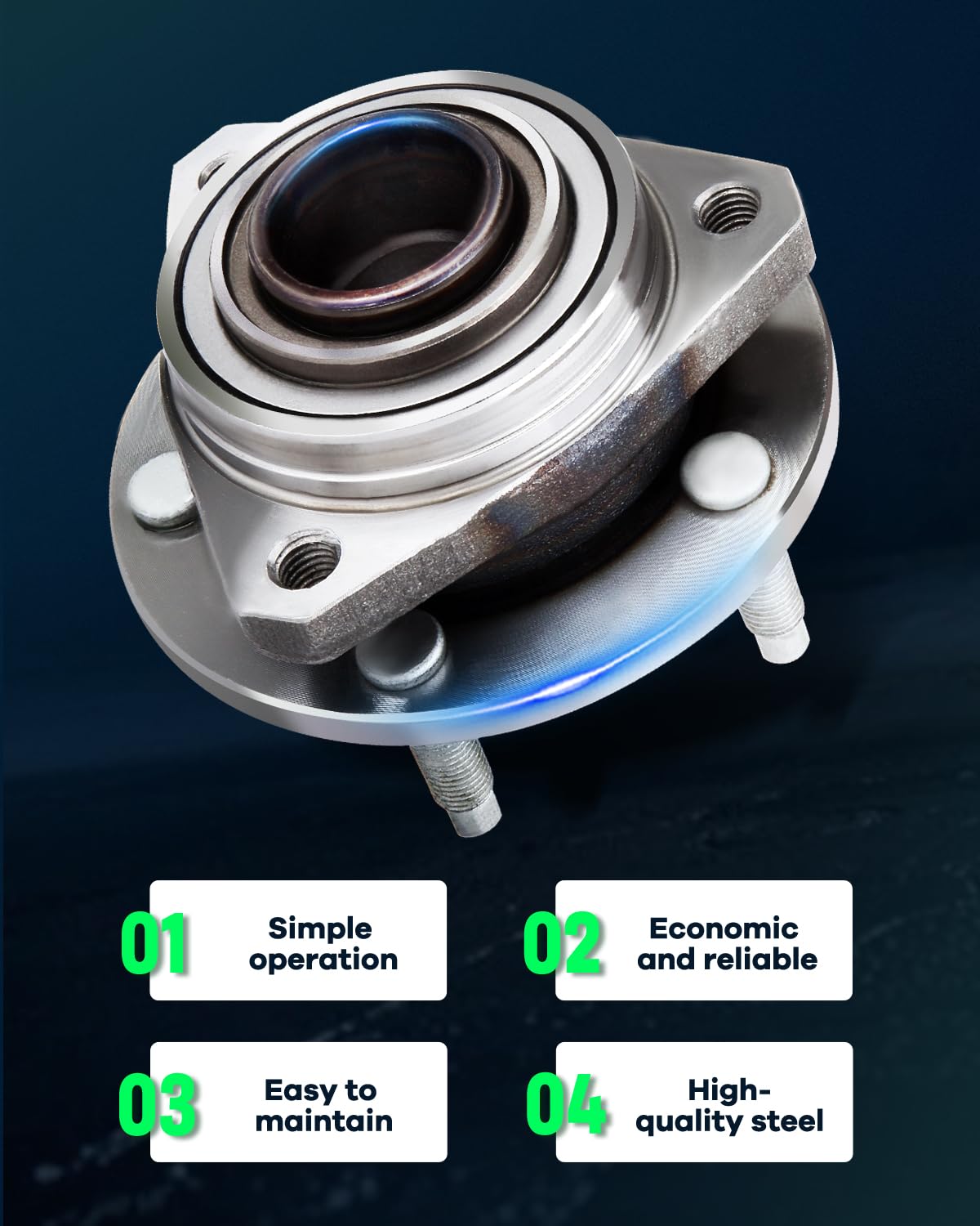 SCITOO 513215 Hub Bearing Assembly for 2005-2007 Pontiac G6 & 2004-2008 Chevy Malibu Front Wheel 5-Lug 5-Bolt Non-ABS Replacement for Smooth Ride & Durability