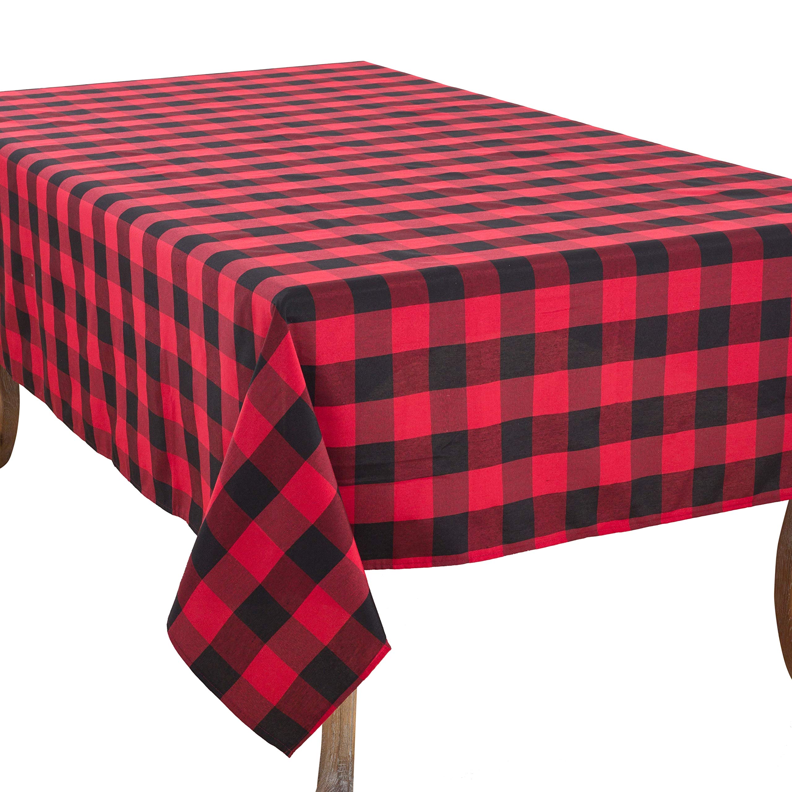 Premium SARO LIFESTYLE Cotton Blend Buffalo Plaid Tablecloth - 70