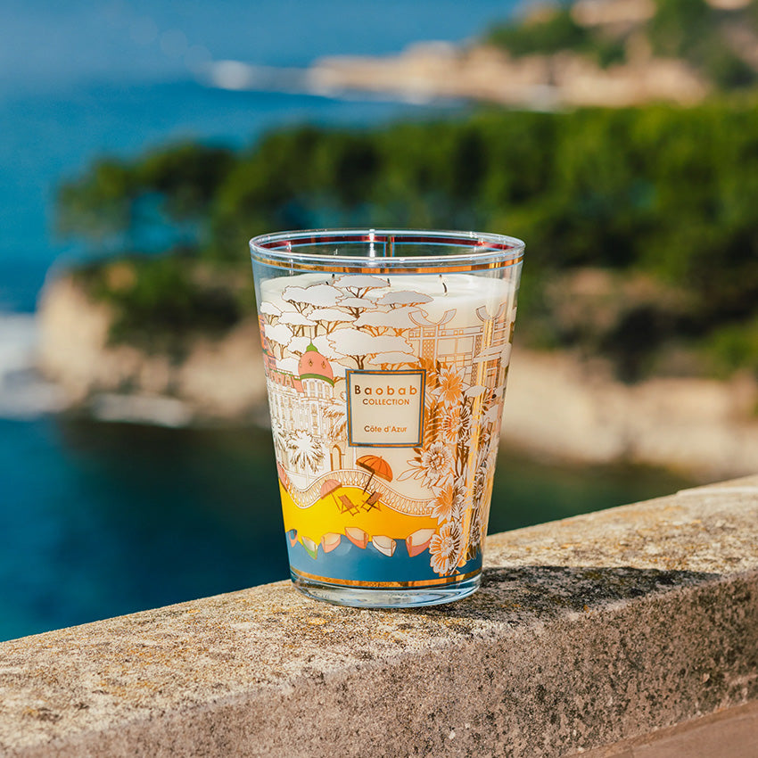 Baobab Collection Côte d'Azur Luxury Scented Candle - Mediterranean-Inspired Home Fragrance for Relaxation & Aromatherapy | Perfect for Living Rooms, Bedrooms & Spa-Like Bathrooms