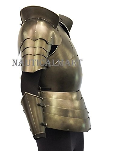 NauticalMart Medieval LARP Armor - Milanese Style Upper Body Armor Set for Cosplay, Renaissance Fairs & Live Action Role Playing (LARP) | Perfect for Knights, Warriors & Historical Reenactments