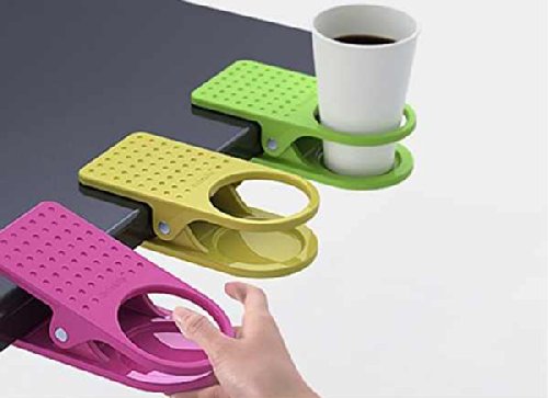 3 Pcs Drink Cup Holder Clips - Universal Table Desk Laptop Coffee Mug Holder for Office, Car, Home & Travel - Secure & Space-Saving Drink Accessory