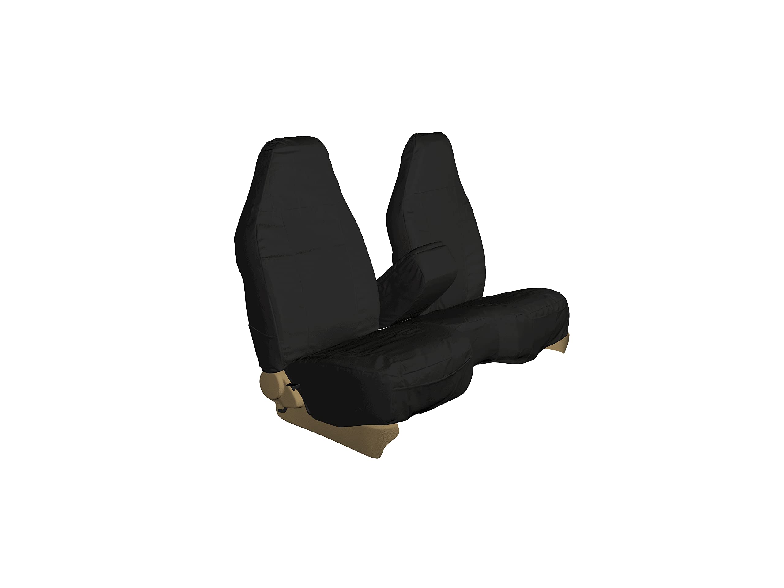 Durafit Custom Black Leatherette Seat Covers for 1997-1999 Ford F150 High Back 40/60 Split Seat | Perfect Fit, Durable Protection for Trucks & Work Vehicles
