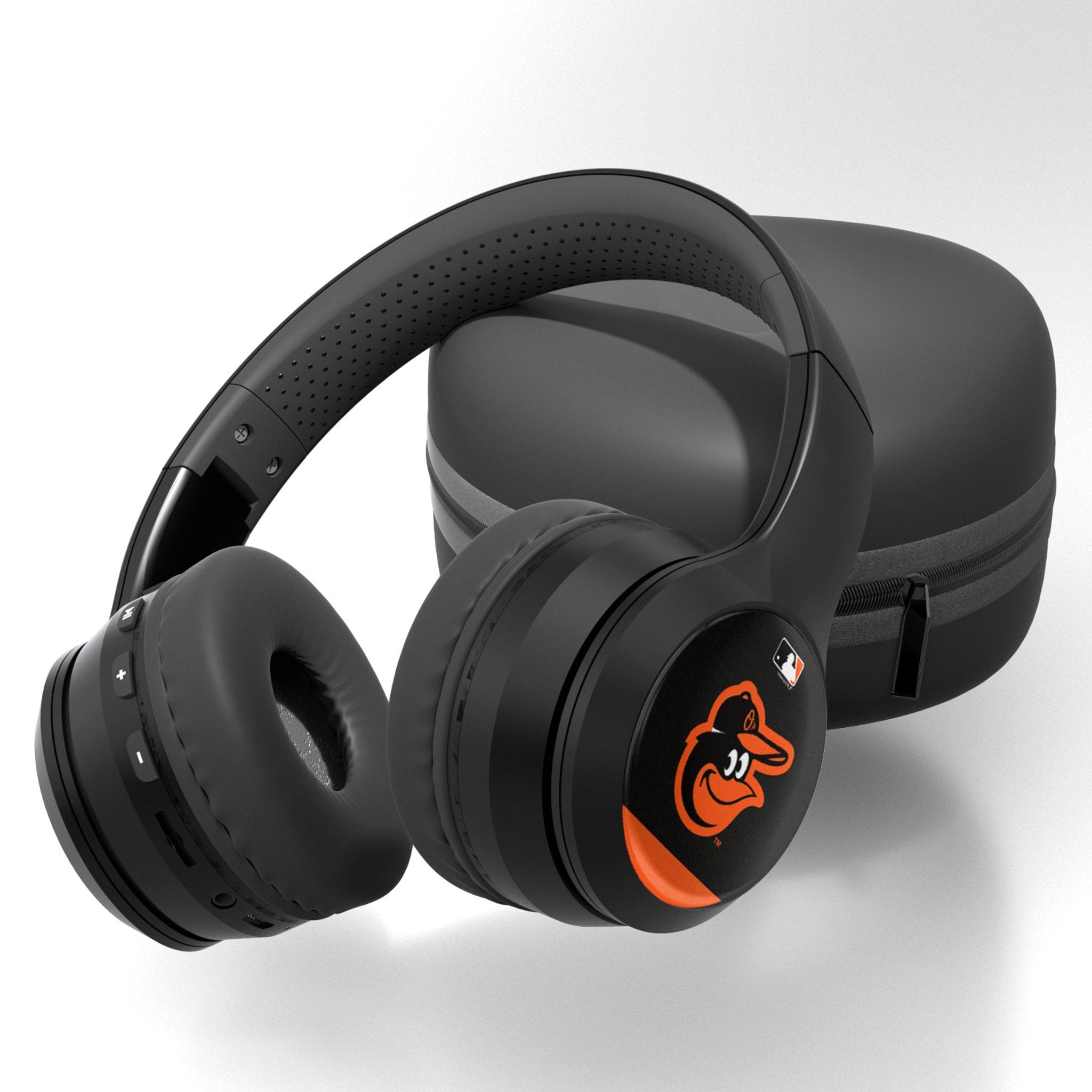 Baltimore Orioles Wireless Bluetooth Headphones Over-Ear with Case - Perfect for Sports, Travel & Music Lovers