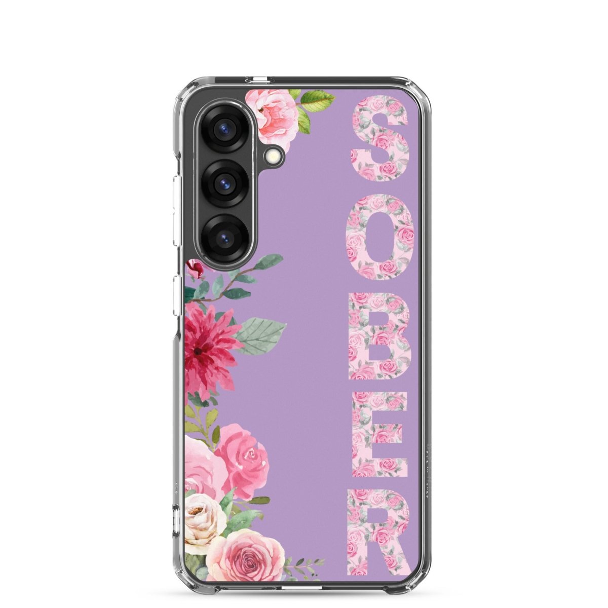 SOBER Rose Gold Chinoiserie Floral Samsung Phone Case - Clear Protective Cover for Galaxy S23/S22/S21 - Stylish & Durable for Everyday Use