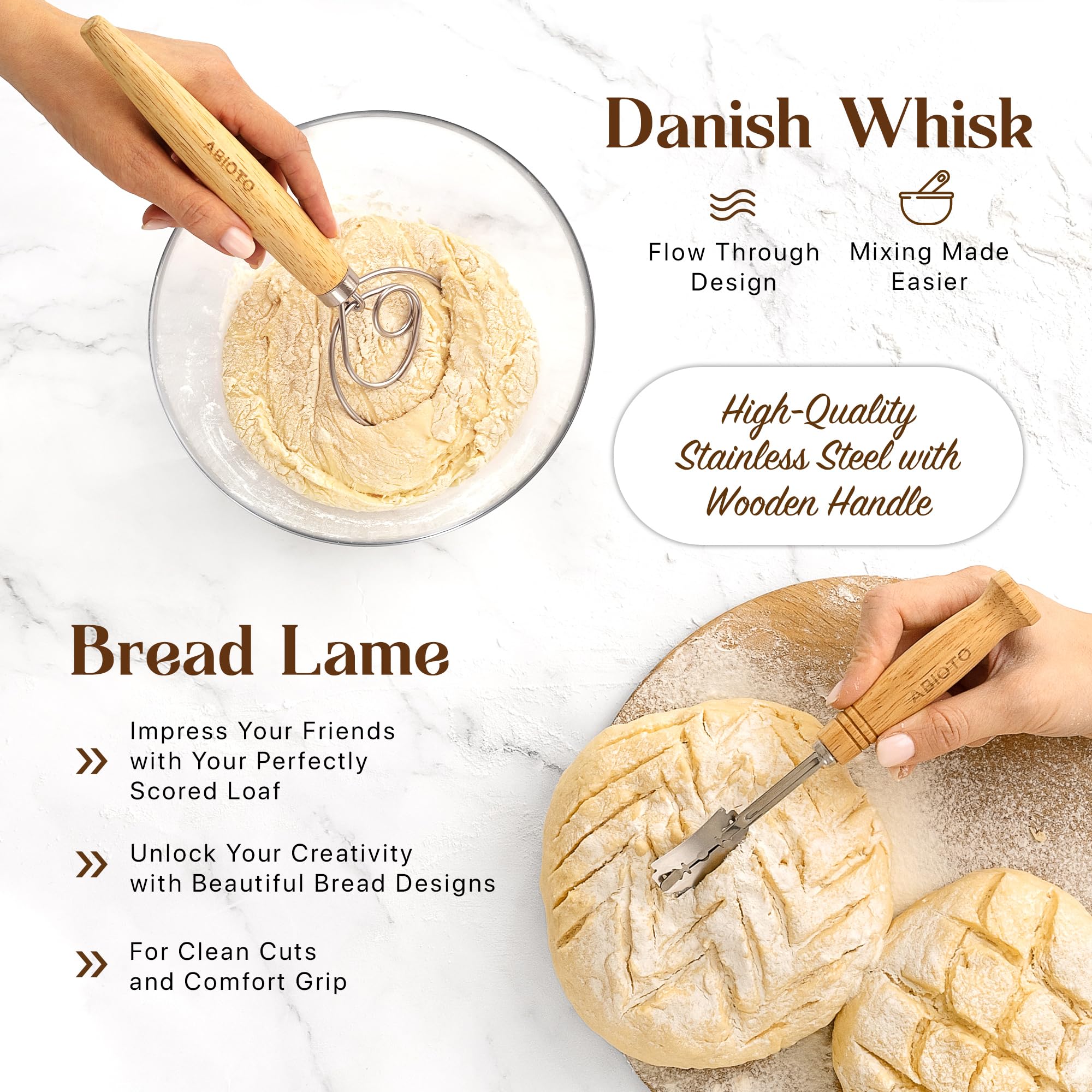 Ultimate Sourdough Bread Baking Kit - Complete Starter Kit with Proofing Baskets, Glass Jar, Bread Lame, Scrapers & Danish Whisk for Homemade Artisan Bread | Perfect for Beginners & Bakers | Ideal for Home Baking, Gifts & Culinary Enthusiasts