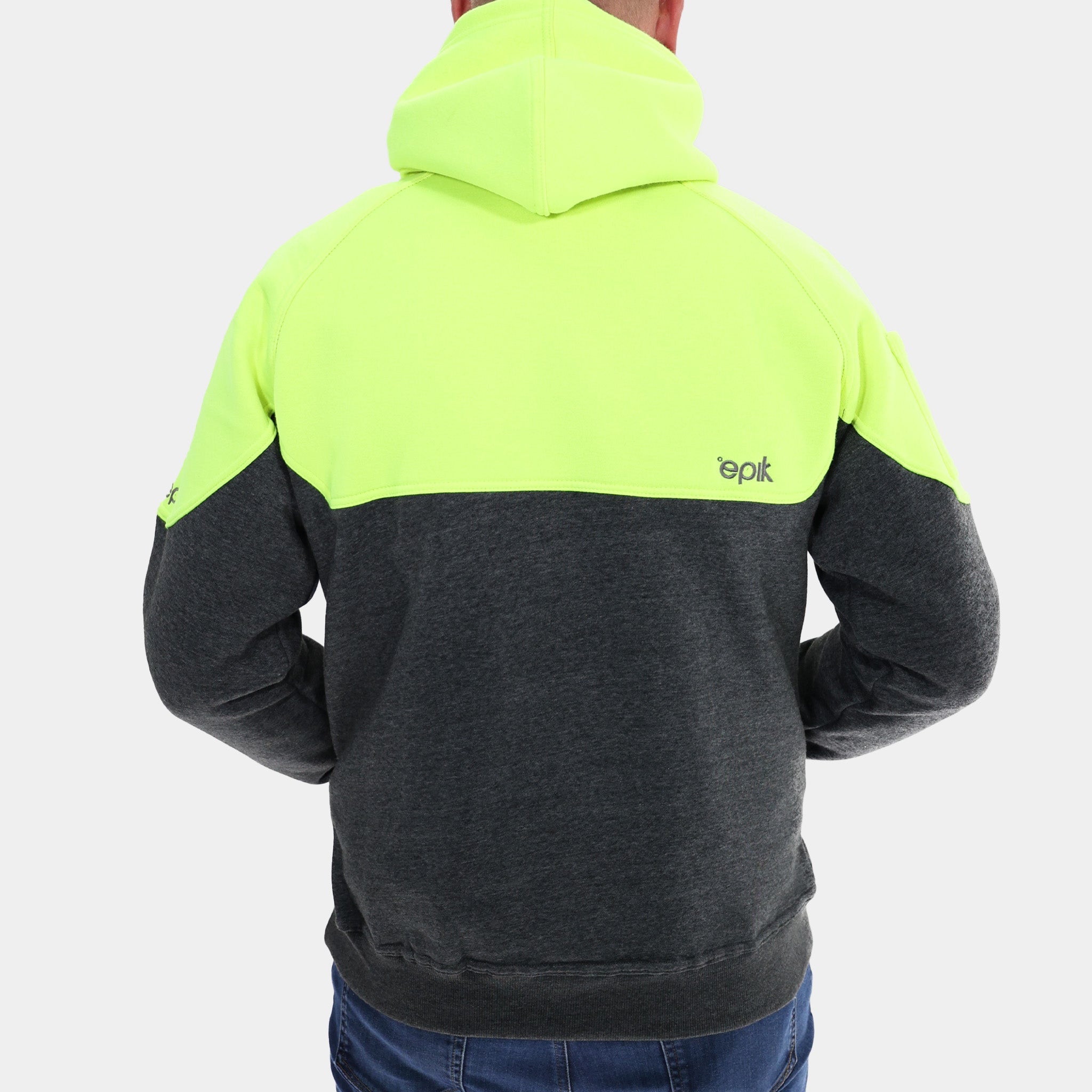 High Visibility Peak Hoodie - Bright Yellow Safety Jacket for Outdoor Work, Running & Cycling | Reflective & Weatherproof