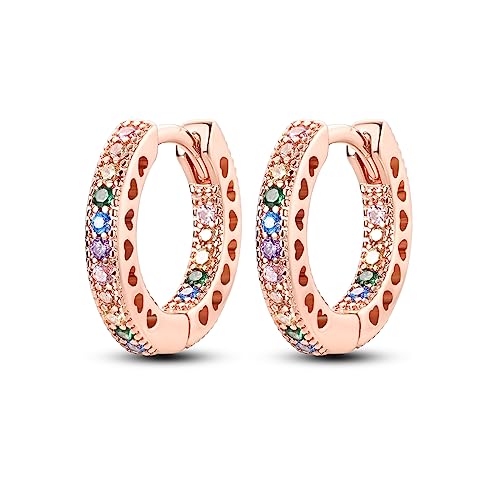 Colorful Pavé Heart(Rose Gold)