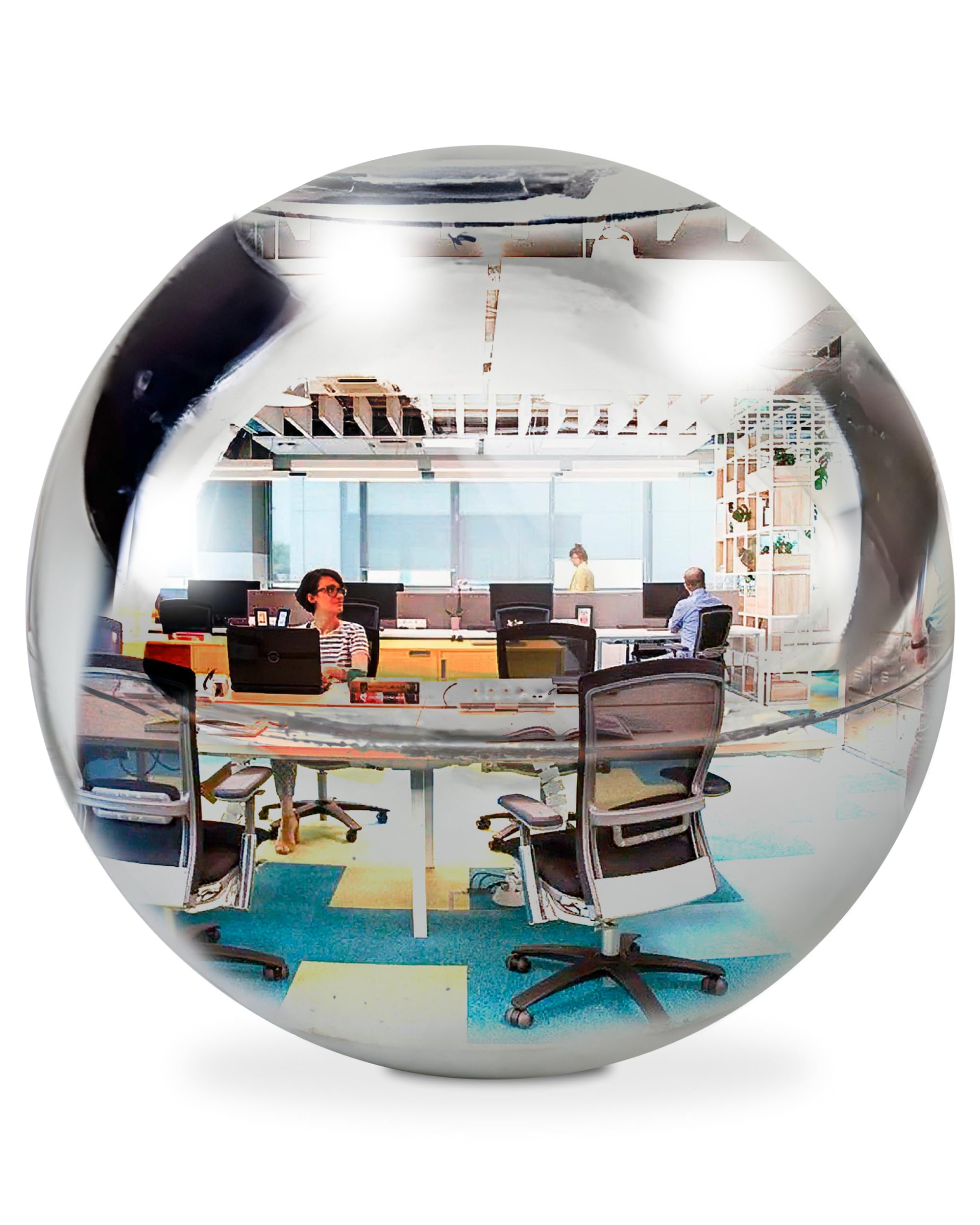 Skywin Convex Mirror Fortune Telling Ball - Magic 8 Desk Mirror for Office & Home Decor, 360° Rear View Safety Mirror for Cubicles, Desks & Blind Spots (Silver) | Perfect for Workspace Safety, Feng Shui & Aesthetic Decor