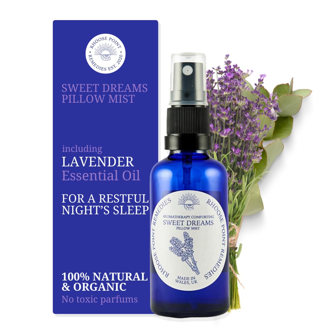 Organic Lavender Pillow Mist Sleep Spray (50ml) - Calming Essential Oils for Better Sleep & Anxiety Relief - Vegan, Cruelty-Free & UK Made - Perfect for Adults & Kids Bedtime Routine, Travel & Relaxation