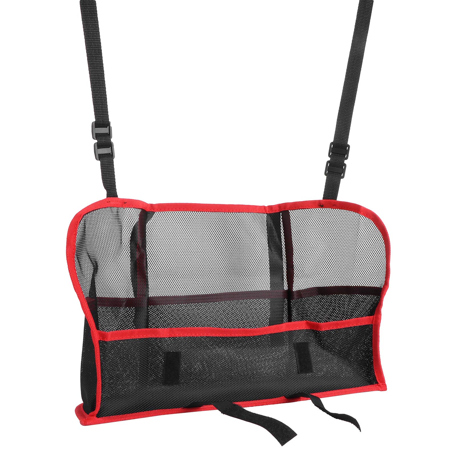 Premium Car Seat Organizer - Pinsofy Car Net Pocket Handbag Holder for Tote Bags (Red, Luxury Upgraded Version) | Perfect for Road Trips, Commuting & Keeping Your Car Neat