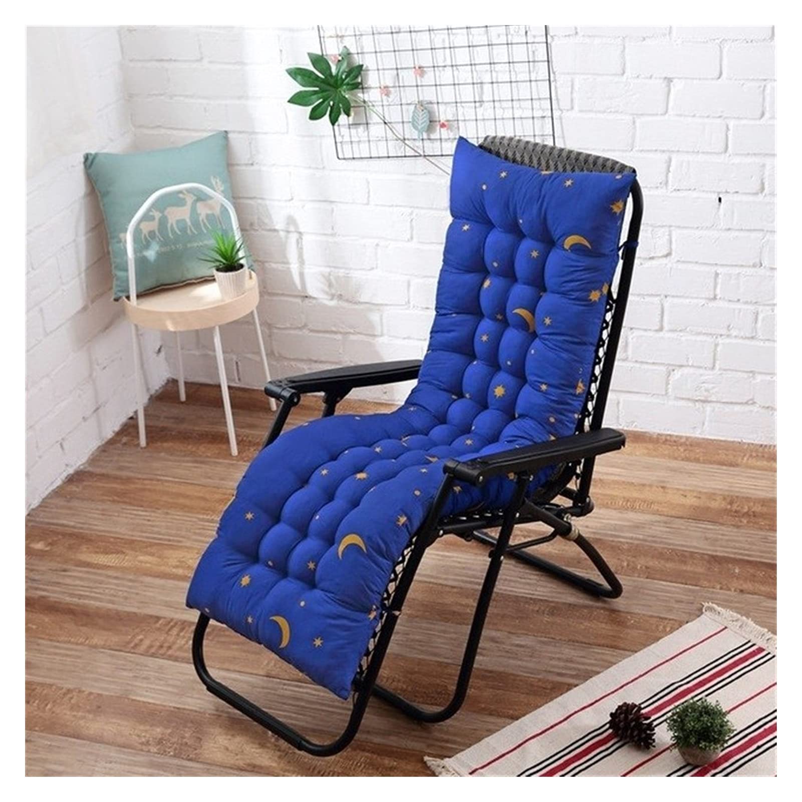 QIANGU Solid Color Seat Cushion - Soft & Comfortable Office Chair Cushion, Reclining Chair Pad, Long Cushion for Back Support (48x125cm, Blue) - Perfect for Office, Home, Gaming & Reading Chairs