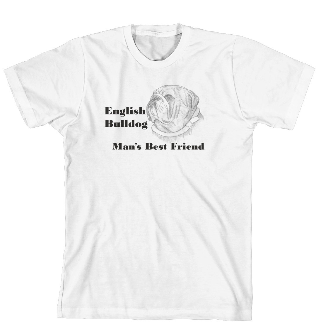 Cahoon's Closet English Bulldog 'Man's Best Friend' Graphic T-Shirt for Men - Casual Wear, Dog Lover Gift, Everyday Outfit