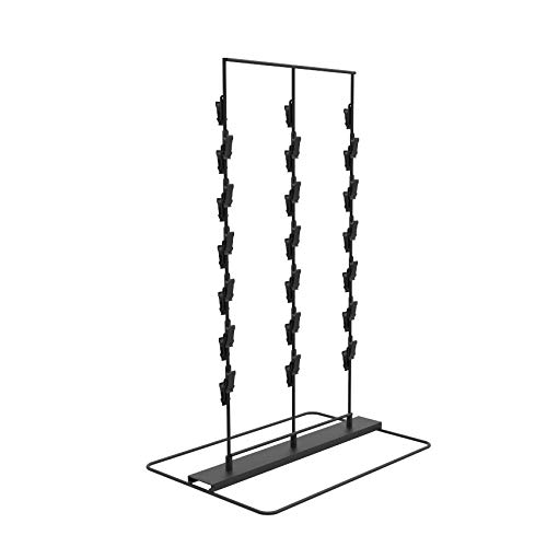 6 Inch Triple Round Strip 39-Chip Counter Display Rack - Black | Perfect for Convenience Stores, Supermarkets & Party Snack Organization