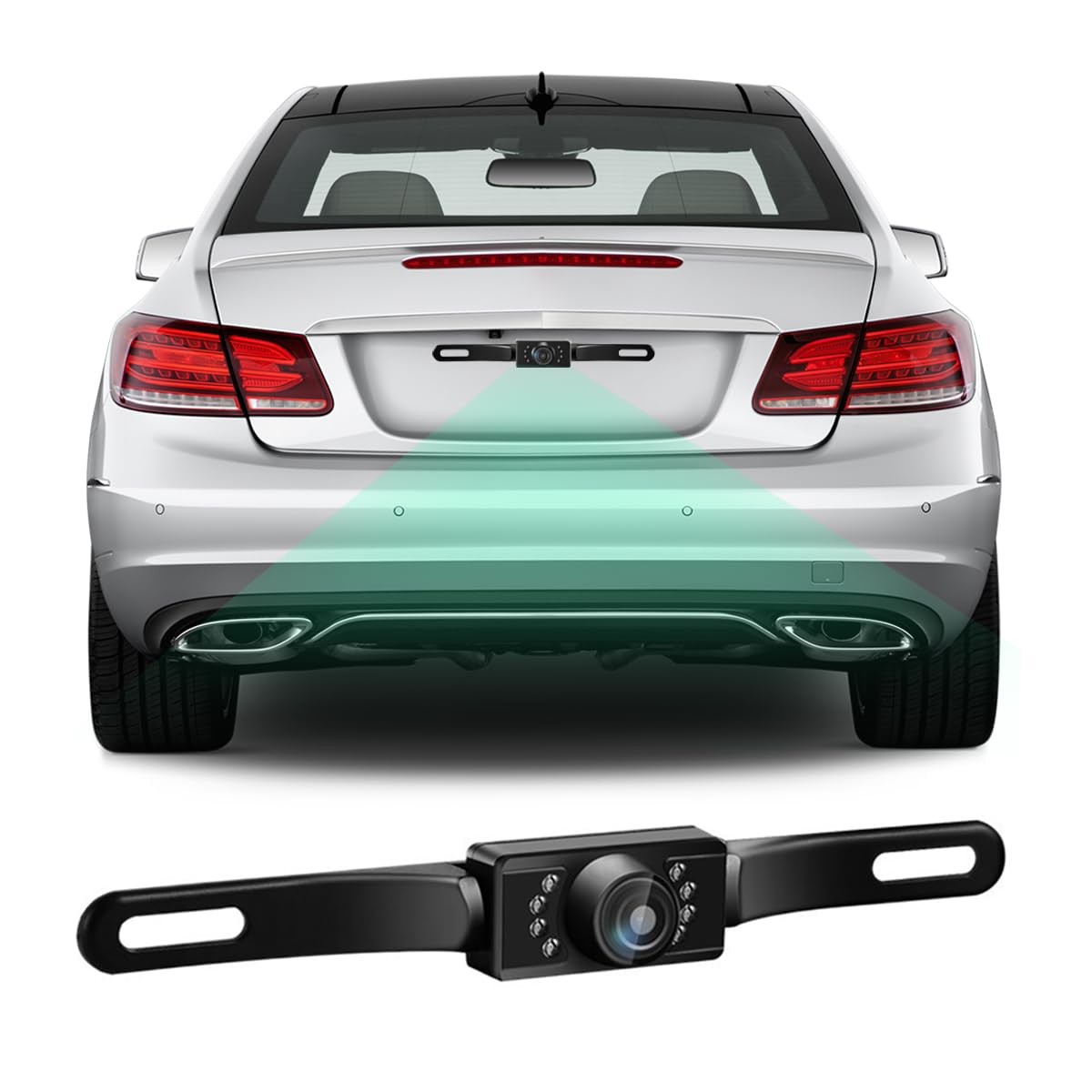 BESULEN 720P Waterproof Backup Camera - 8 LED Night Vision for SUV, Pickup, Vehicle Safety