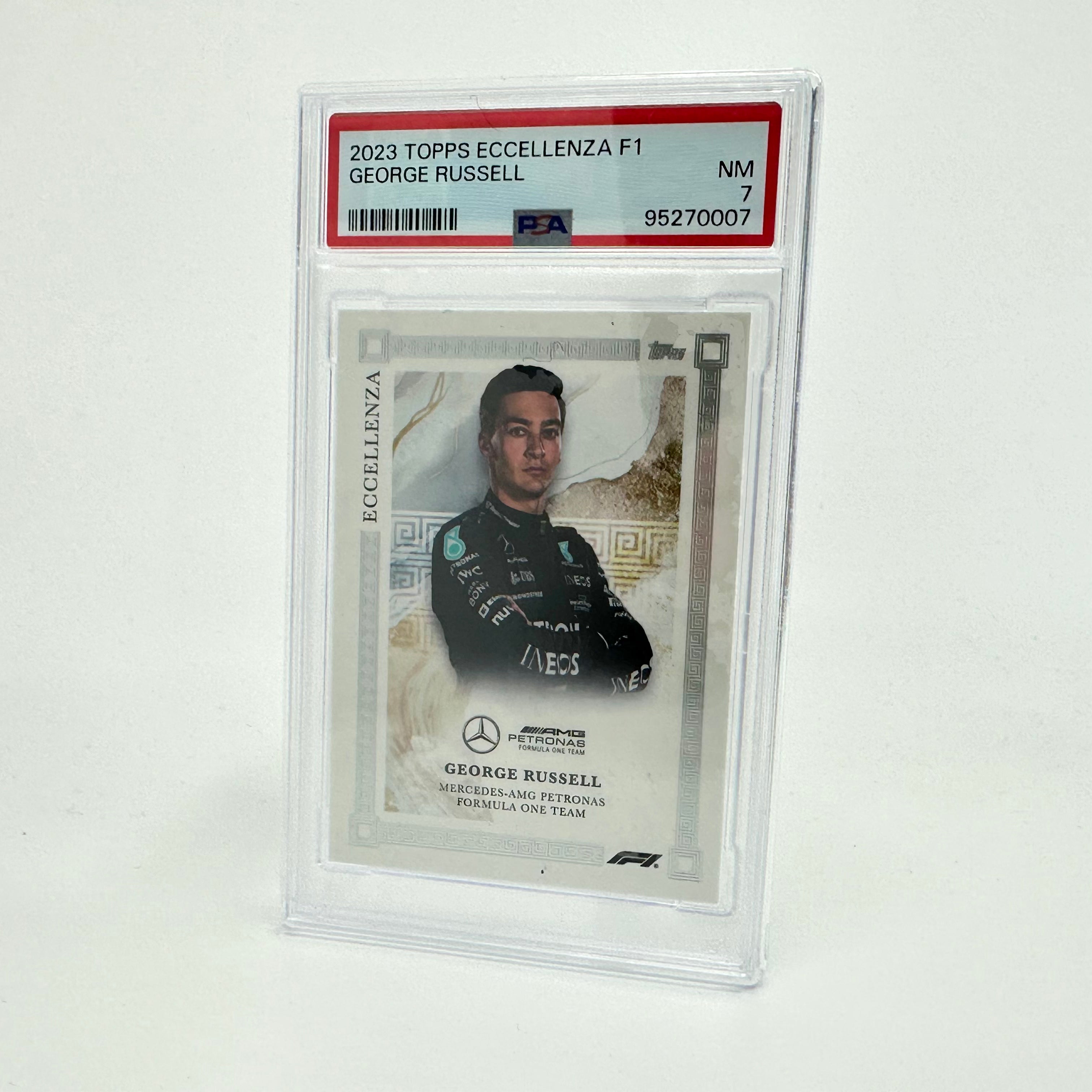 PSA 7 Graded 2023 George Russell Eccellenza Trading Card - Perfect for F1 Collectors, Sports Memorabilia Displays & Investment Collections