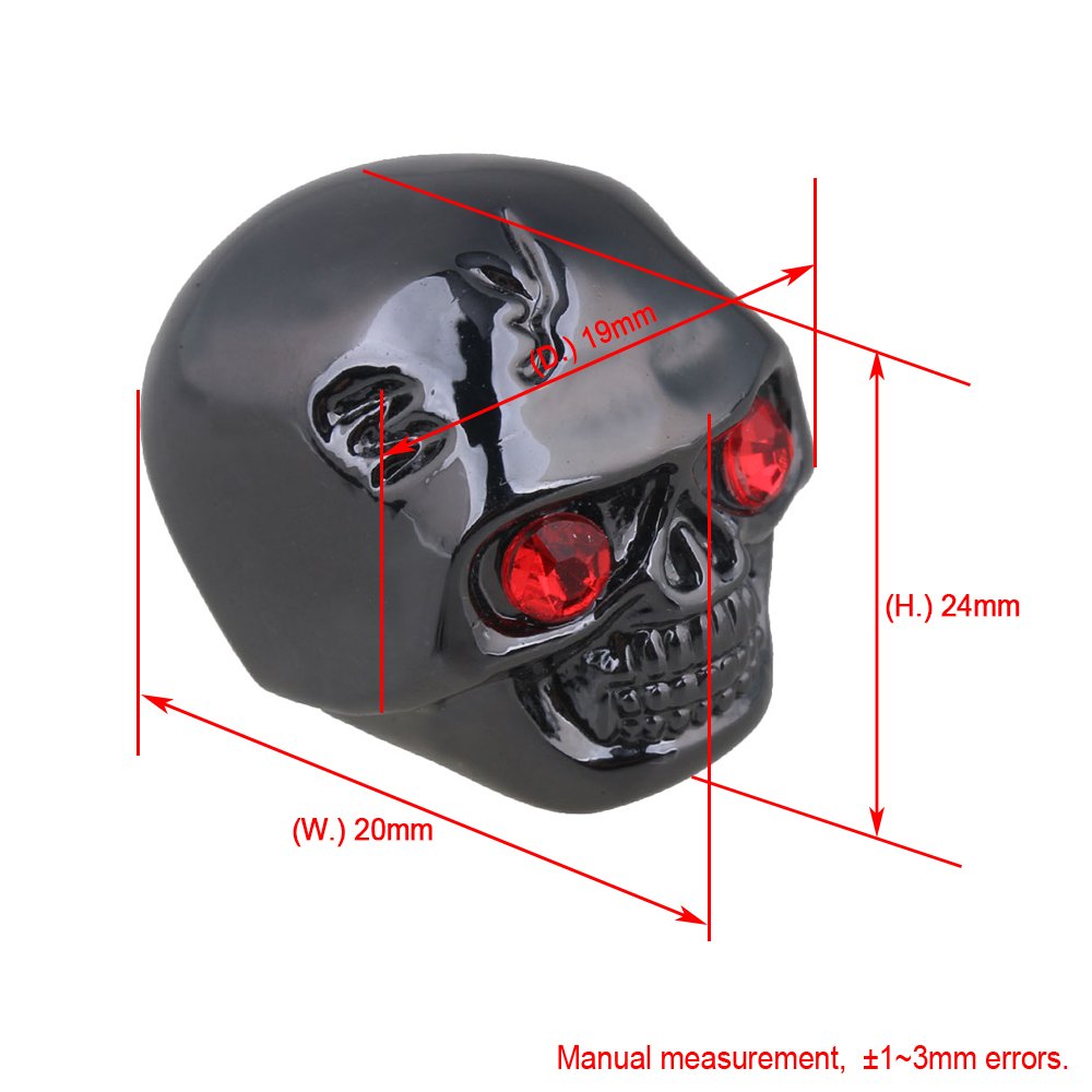 BQLZR Electric Guitar Skull Knobs - 3-Pack Metal Volume & Tone Control Knobs with Cool Skull Design | Perfect for Guitar Customization & Stage Performances