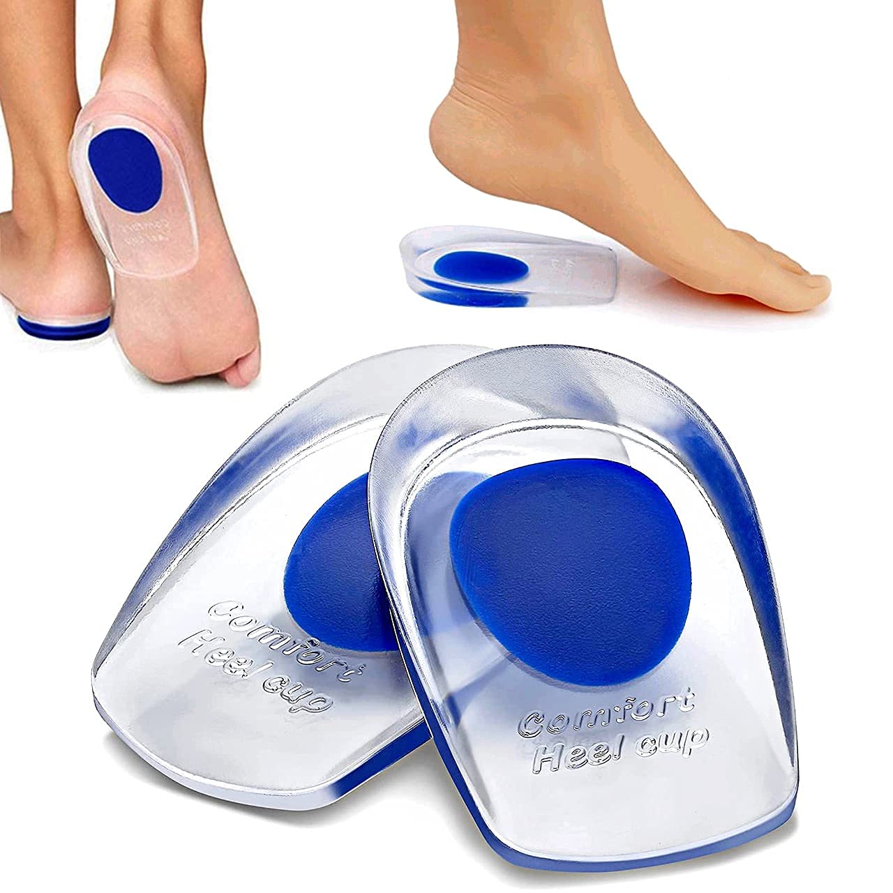NAPPWE Silicone Heel Pads for Shoes - Cushioned Support Insoles for Heel Pain Relief, Height Increase & Shoe Bite Protection - Comfortable Foot Care for Men & Women (Perfect for Work, Sports & Daily Walking)