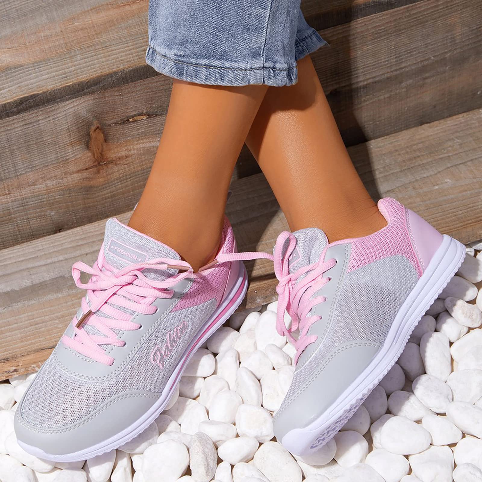 Women's Black Casual Athletic Shoes - Slip-Resistant Waterproof Sneakers for Workout, Nursing & Everyday Wear | Comfortable Non-Slip Walking Shoes for Women