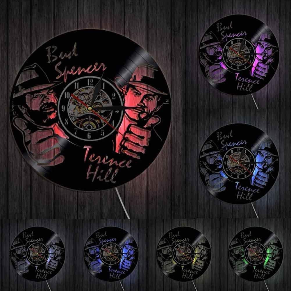 Silent Wall Clock with Carved Drum Design - Vinyl Record Style with LED Lights for Training Room, Music Room & Bedroom | Perfect for Home Decor & Gift Giving
