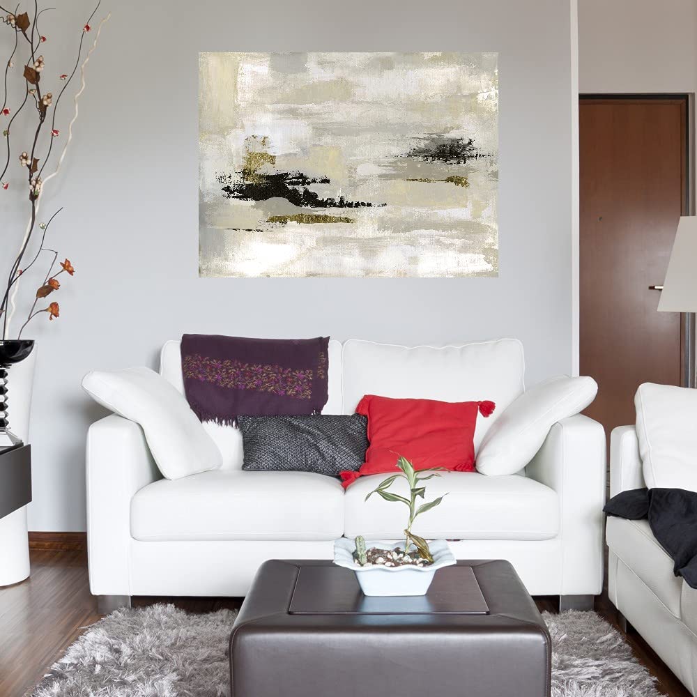 Summer Saffron Fine Art Canvas Wall Decor by Artist Janet Tava - Modern Abstract Painting for Living Room, Bedroom, Office & More - Ready to Hang 46x35 Inches - Perfect for Home Decor, Housewarming Gifts & Interior Design